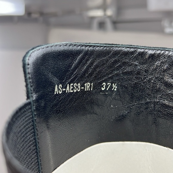 Carlo Pazolini Sz 37.5 Suede Elastic Lucite Block Heel Tall Boots - Picture 10 of 11